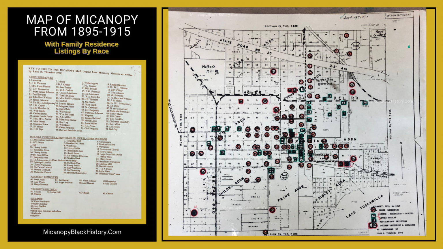 Map of Micanopy from 1895 1915 Micanopy Black History