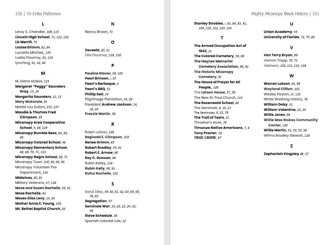 Micanopy Black History Book Micanopy Black History